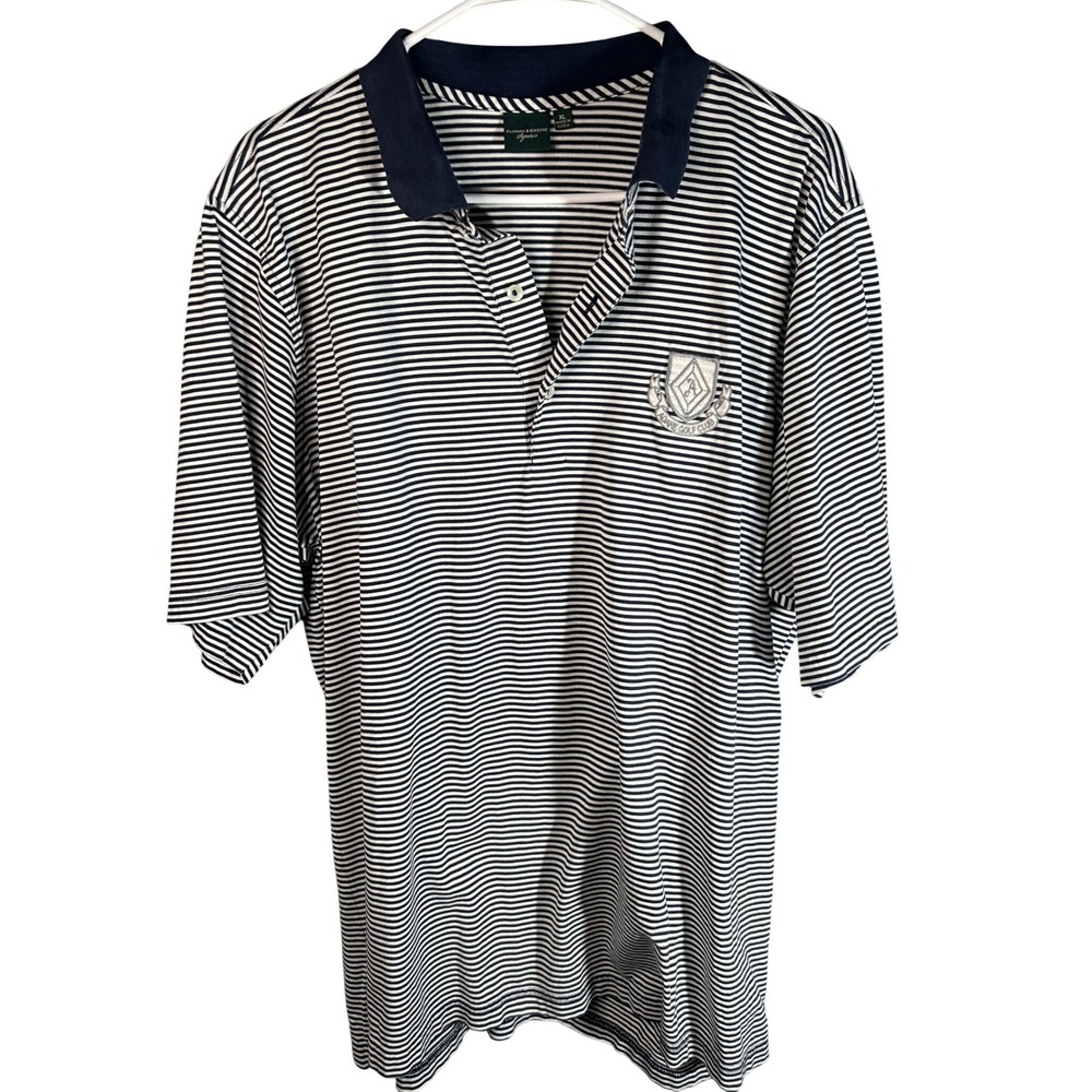 Fairway & Green Signature Mens XL Polo Shirt Adare Golf‎ Club Striped Navy White
